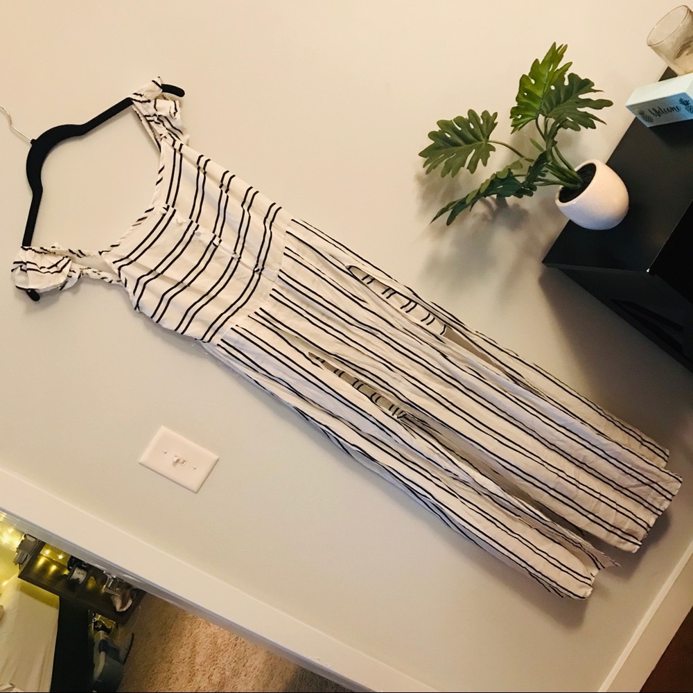 Thinking Bout You  Maxi Playsuit in White Stripe